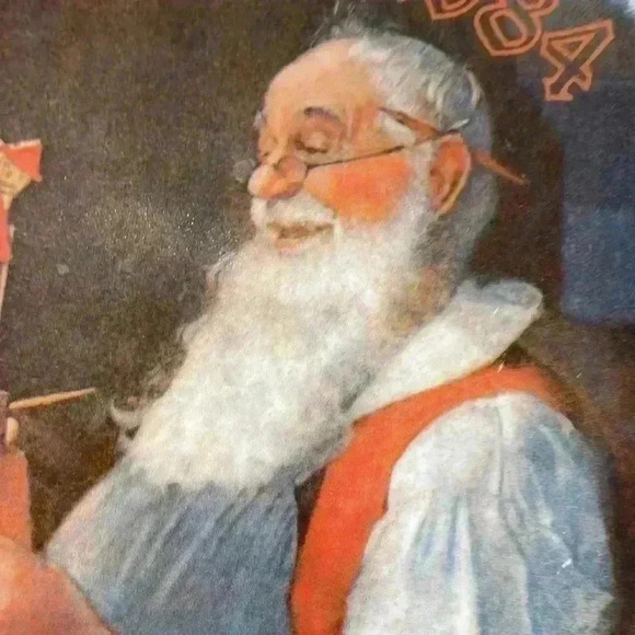 Holiday plate. 1984. Santa in his workshop. - Picture 6 of 8